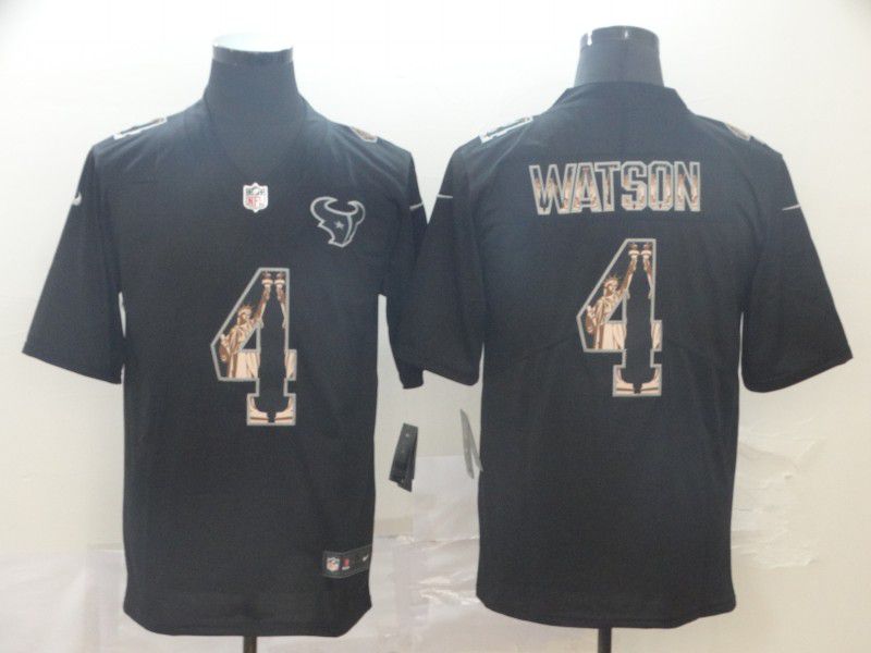 Men Houston Texans #4 Watson Black Goddess fashion Edition Nike NFL Jerseys